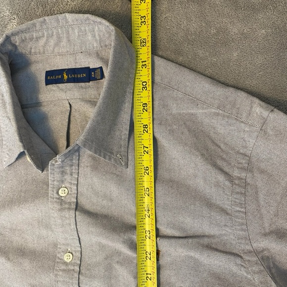Ralph Lauren Men’s 100% Cotton Long Sleeve Button Down Grey Color Flesh Pony XL - Picture 8 of 10